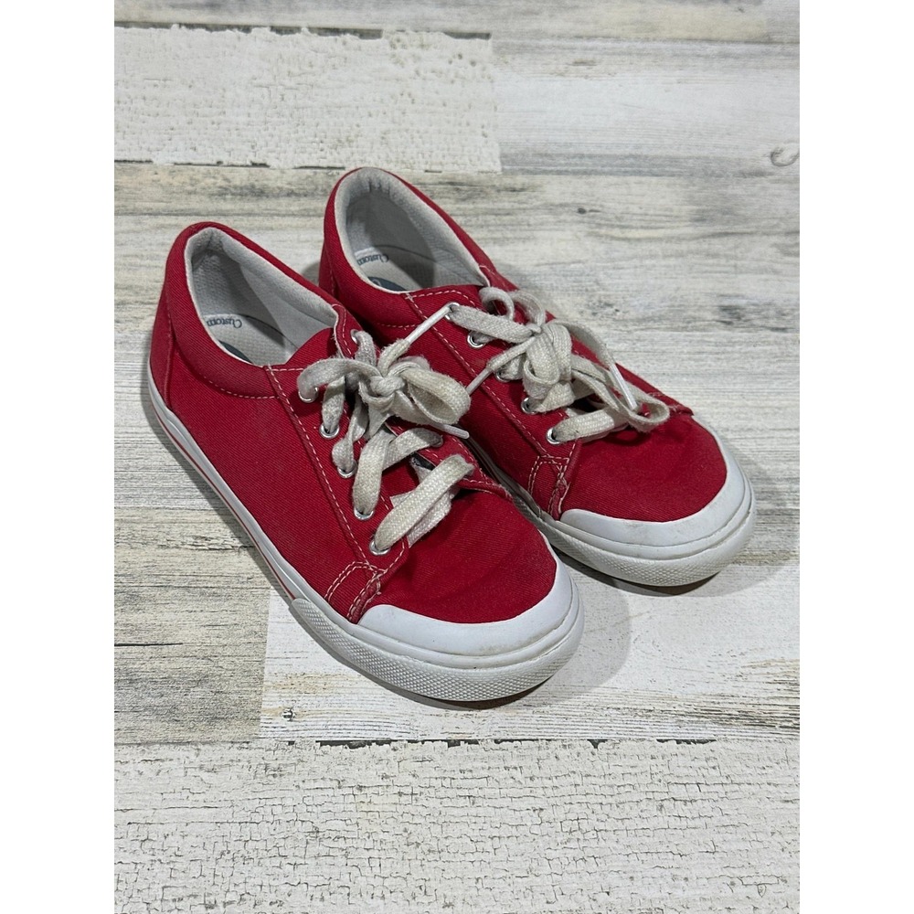 Footmates Taylor Sneaker Kids Size‎ 1 Red Canvas Low Top